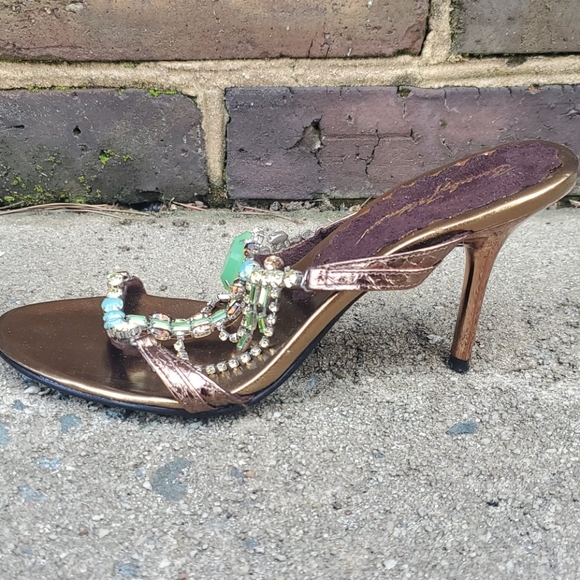 RELISTED Beverly Feldman jeweled be a queen heels - Picture 5 of 8